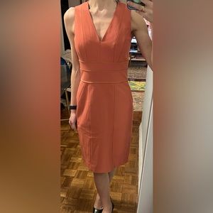 Narcisco Rodriguez Elegant Knee-length Coral Sheath Dress
